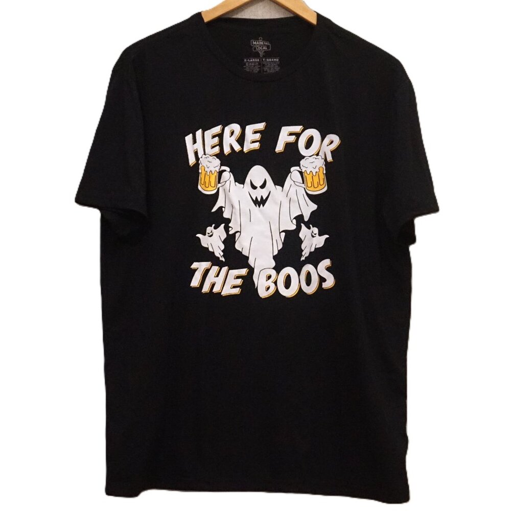 Main & Local Black Graphic Tee “Here For The Boos” Short Sleeve Men’s XL